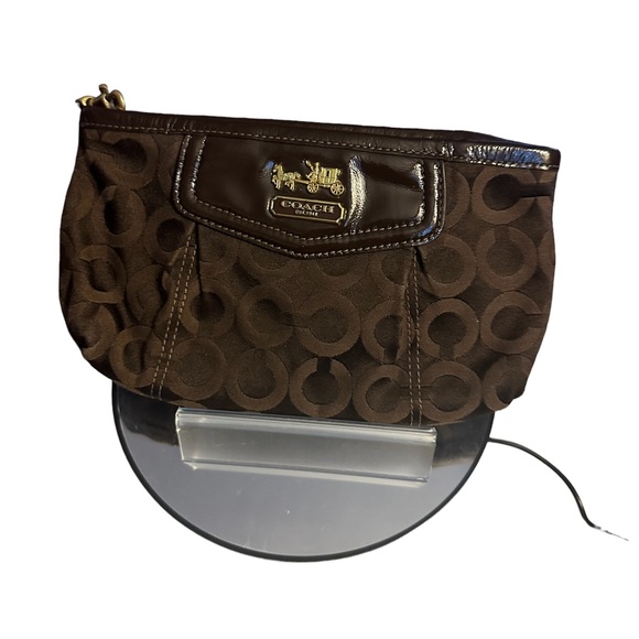 Coach Madison brown op c signature wristlet bag - Picture 1 of 7